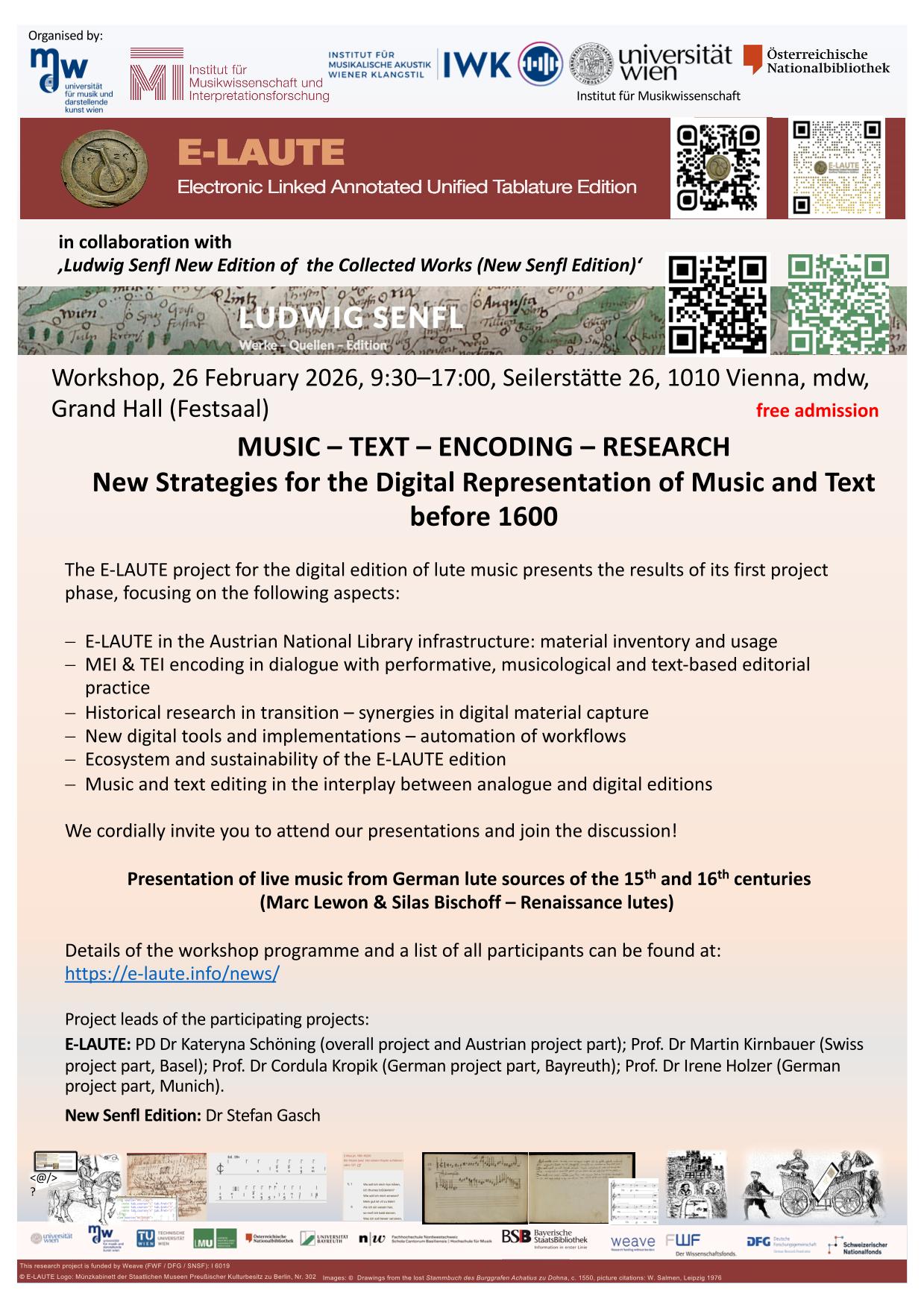 Plakat zur E-Laute Tagung Februar 2026 in Wien